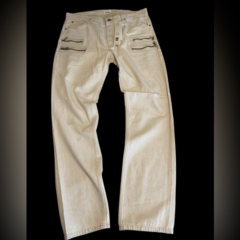 HUDSON | Men's Hudson Broderick Button Up jean Front Zip Linen Jeans NWT 36x33 - Picture 5 of 13
